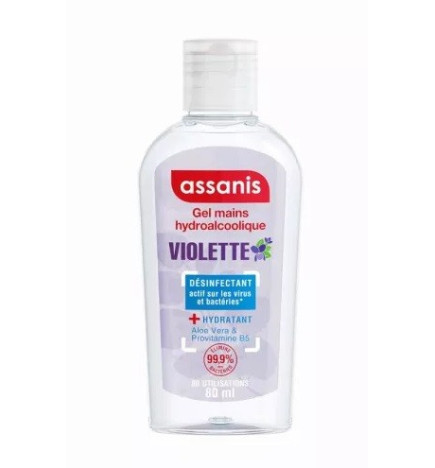 ASSANIS – Gel Hydroalcoolique Violette, 80 ml