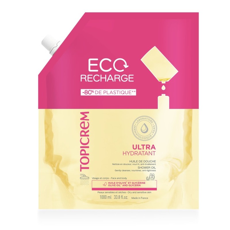 Topicrem - Ultra-Hydratant Huile de Douche Éco-Recharge, 1000 ml