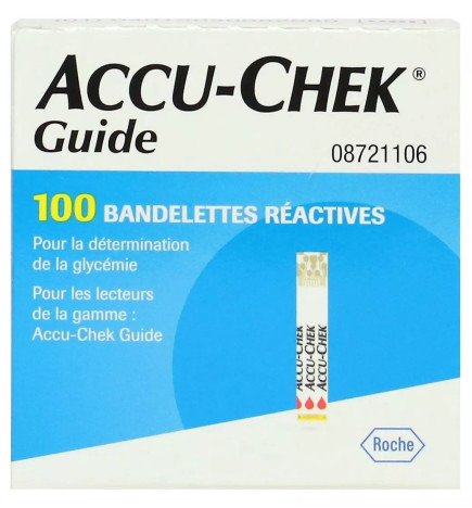 Accu-Chek – Bandelettes guide pour un autocontrôle du diabète, x100