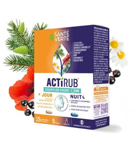 Santé Verte – Actirub Jour et Nuit, 15 comprimés