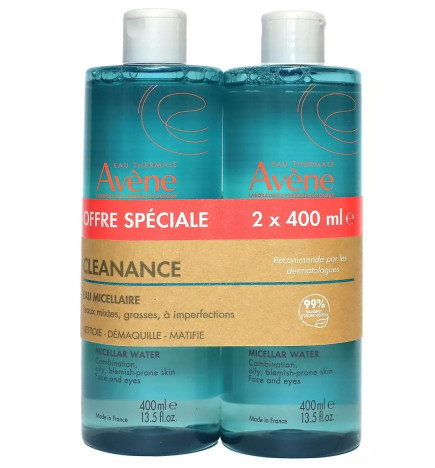 AVENE – Cleanance Eaux micellaires, 2 x 400 ml