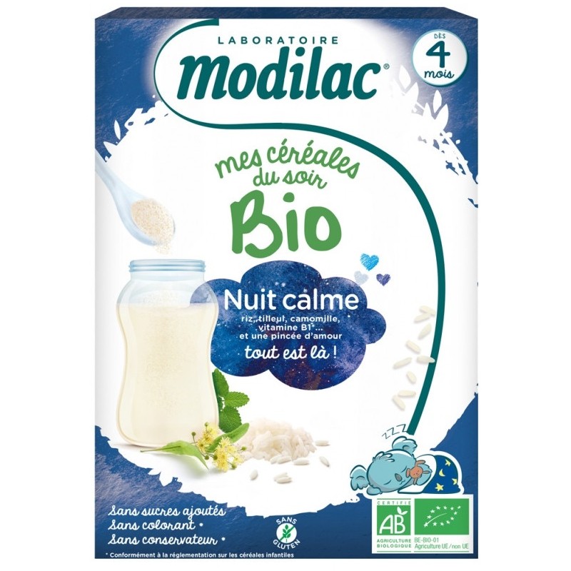 Modilac - Mes Céréales du Soir Bio Dès 4 Mois Nuit Calme - 250 g