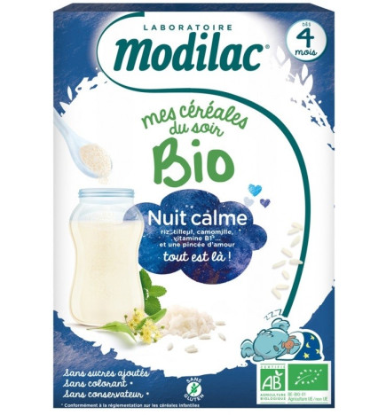 Modialc – - Mes Céréales du Soir Bio Dès 4 Mois Nuit Calme - 250 g