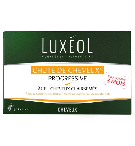 Luxéol – - Complément Alimentaire Chute de Cheveux Progressive - 90 Gelules
