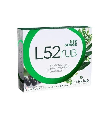Lehning –  L52 Rub  Nez Et Gorge  20 Gélules