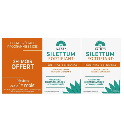Jaldes – Silettum Fortifiant Offre Spéciale 2+1 Mois Offert, 180 comprimés
