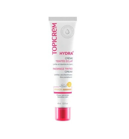 Topicrem – Hydra+ Crème Teintée Éclat SPF50 Teinte Medium 40 ml