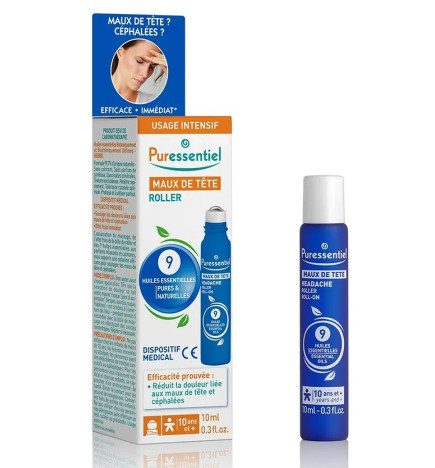 Puressentiel – Roller Maux De Tête Aux 9 Huiles Essentielles 10ml