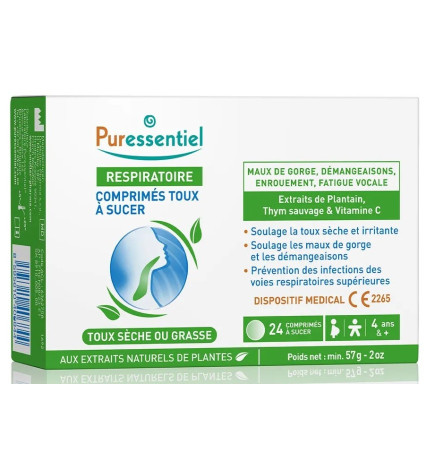 Puressentiel – Comprimés A Sucer Respiratoire Toux Sèche Ou Grasse