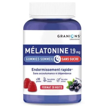 Granions – Mélatonine 1,9 mg gummies cassis, 60 unités