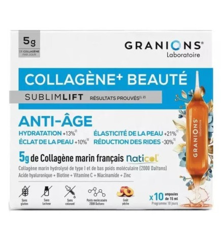 Granions – SublimLift Collagène+ Beauté Antiâge 10 Ampoules 15ml