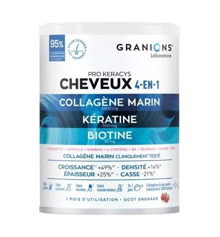 Granions – Pro Keracys Cheveux 4en1 Collagène + Kératine + Biotine 300g