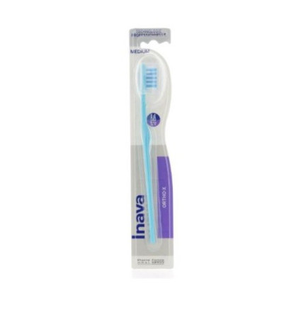 Inava – ORTHO-X, brosse à dents orthodontie adulte, medium, coloris assortis