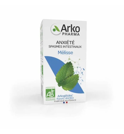 Arkogégules – Anxiété spasmes intestinaux bio mélisse, 45 gélules