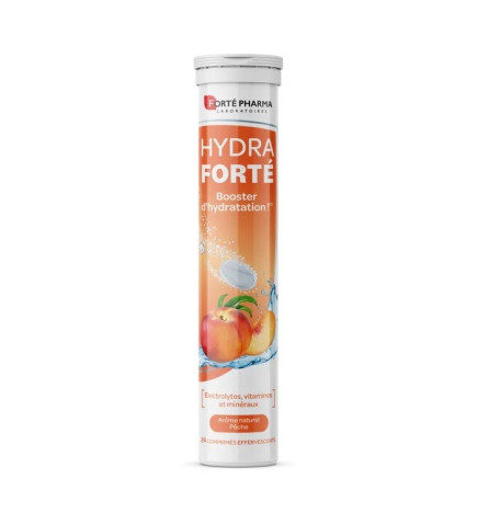 Forté Pharma – Hydra Forté Booster d’Hydratation Pêche, x24 comprimés effervescents