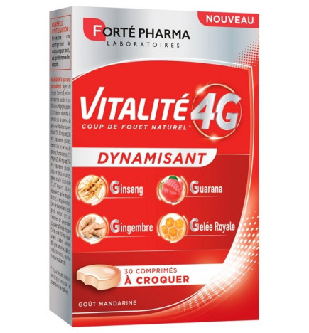 Forté Pharma – Vitalité 4G Dynamisant, 30 comprimés à croquer