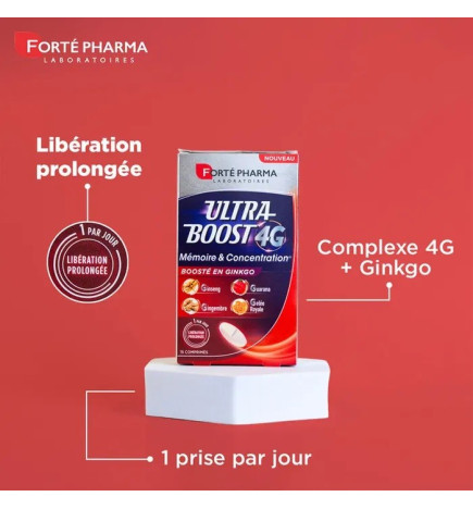 Forté Pharma – Ultra Boost 4G Mémoire & Concentration Ginseng Ginkgo, 15 comprimés