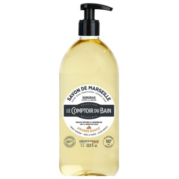 Le Comptoir du Bain – Savon de Marseille Surgras Amande Douce, 1 L