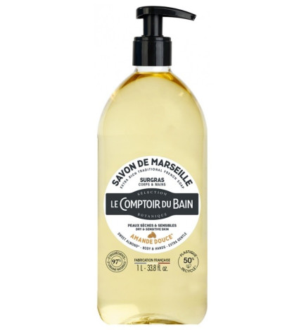 Le Comptoir du Bain – Savon de Marseille Surgras Amande Douce, 1 L