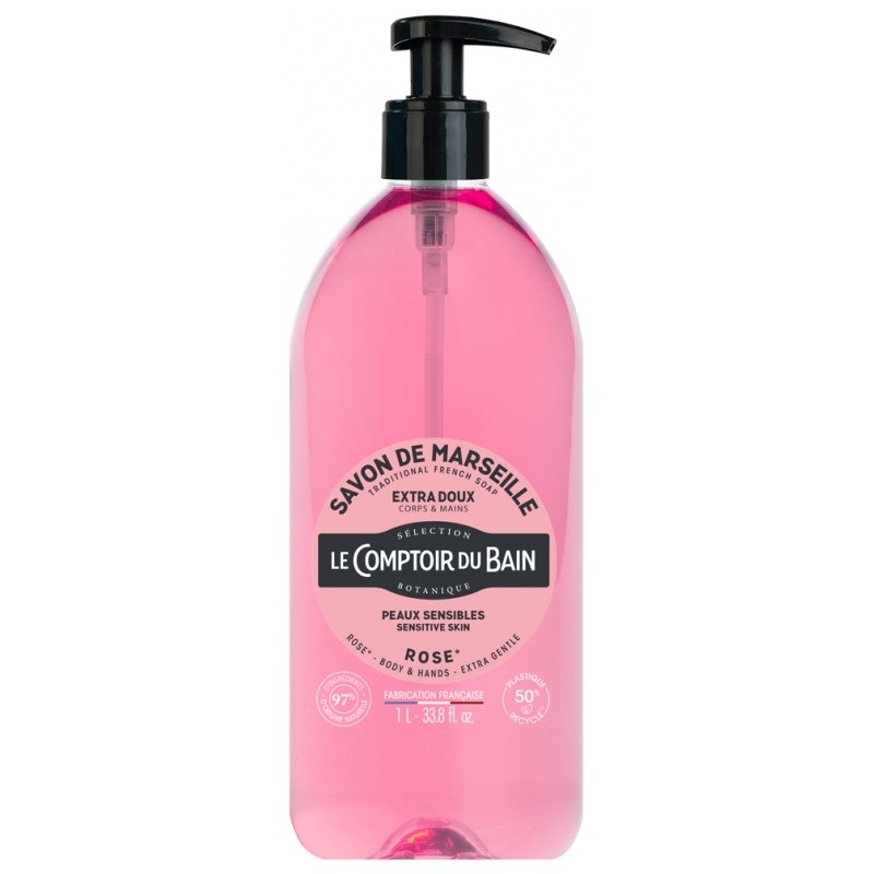 Le Comptoir du Bain – Savon de Marseille Rose, 1 L
