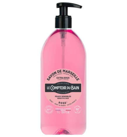 Le Comptoir du Bain – Savon de Marseille Rose, 1 L