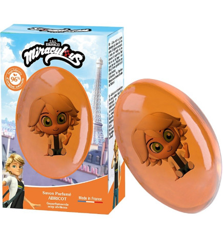 LE COMPTOIR DU BAIN – Savon solide Miraculous abricot figurine Adrien, 75 g