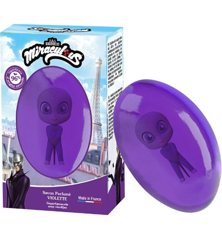 LE COMPTOIR DU BAIN – Savon solide Miraculous violette figurine Papillon, 75 g