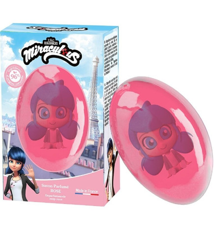 LE COMPTOIR DU BAIN – Savon solide Miraculous rose figurine Marinette, 75 g