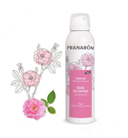 Pranarôm – Hydrolat Rose de Damas Bio Tous Types de Peaux, 150 ml