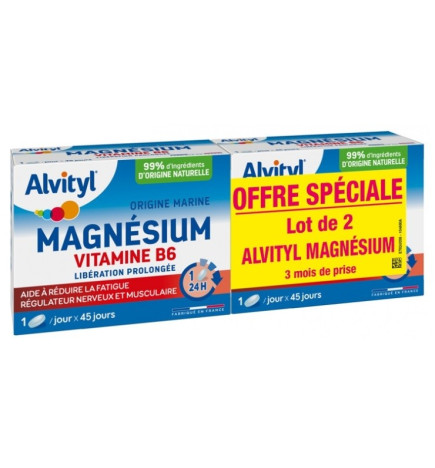 Alvityl – Magnésium vitamine b6, lot de 2 x 45 comprimés