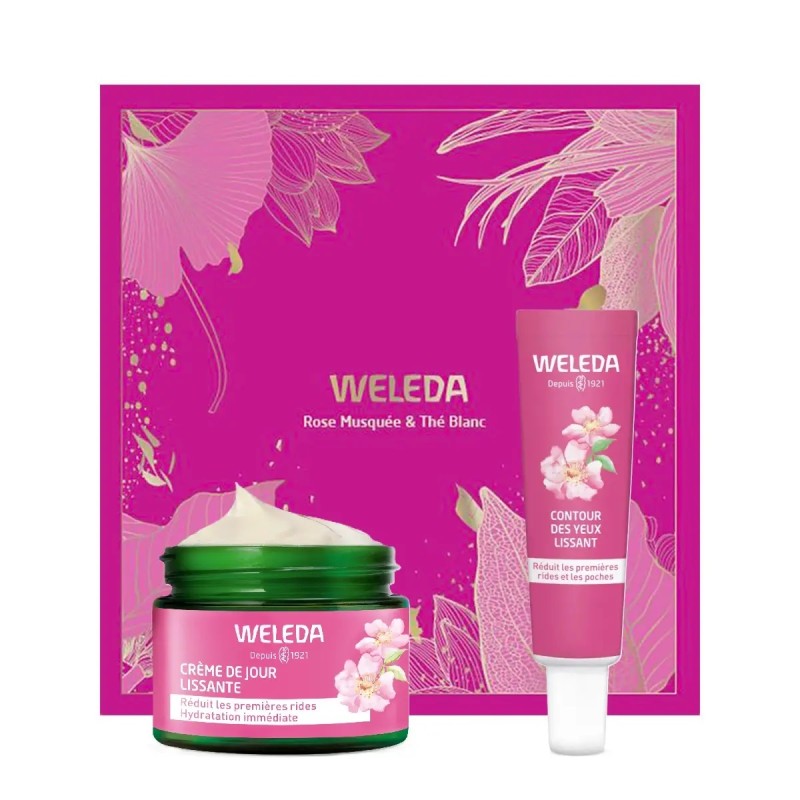 Weleda – Rose Musquée & Thé Blanc Crème de Jour Lissante Bio, 40 ml + Contour des Yeux Lissant Bio, 30 ml