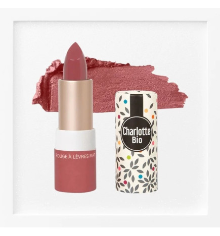 Charlotte Bio – Rouge à lèvres brillant bio rouge rosé, 3,5 g
