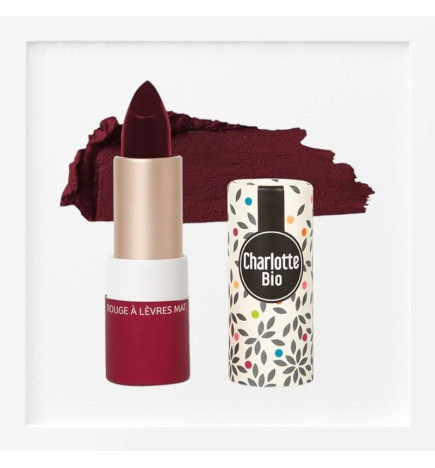Charlotte Bio – Rouge à lèvres brillant bio rouge figue, 3,5 g