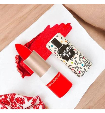 Charlotte Bio – Rouge à lèvres brillant bio rouge royal, 3,5 g