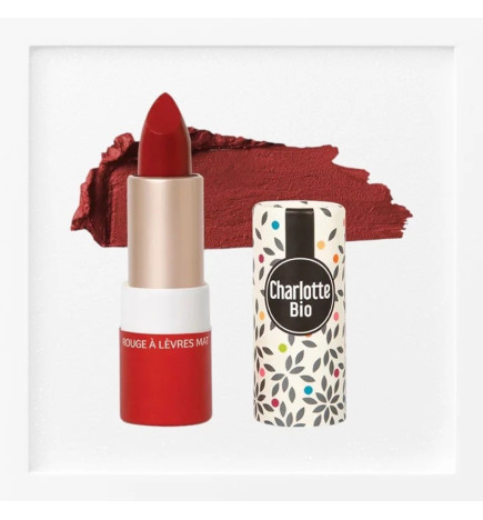 Charlotte Bio – Rouge à lèvres brillant bio coquelicot, 3,5 g