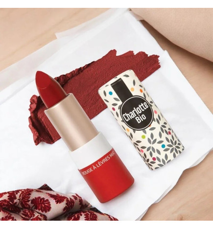 Charlotte Bio – Rouge à lèvres brillant bio coquelicot, 3,5 g