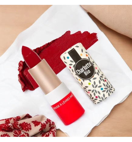 Charlotte Bio – Rouge à lèvres brillant bio rouge passion, 3,5 g