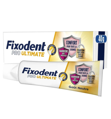 Fixodent – Pro Ultimate Crème Adhésive Goût Neutre Pour Prothèses Totales & Partielles, 40 ml