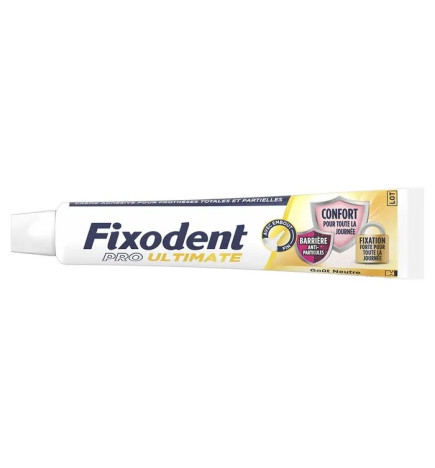Fixodent – Pro Ultimate Crème Adhésive Goût Neutre Pour Prothèses Totales & Partielles, 40 ml