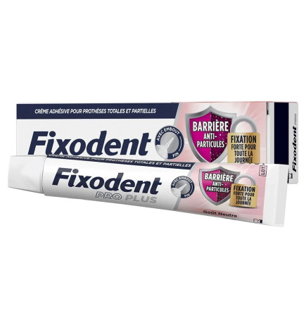 Fixodent – Pro Plus Crème Adhésive Barrière Anti-particules Pour Prothèses Totales & Partielles, 40 g