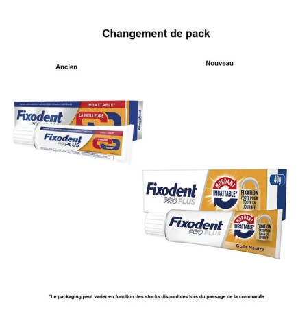Fixodent – Pro Plus Crème Adhésive Mordant Imbattable Pour Prothèses Totales & Partielles, 40 g