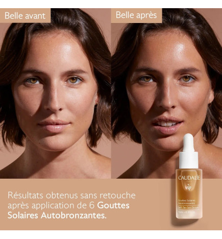 Caudalie – gouttes solaires autobronzantes visage tous types de peaux, 15 ml