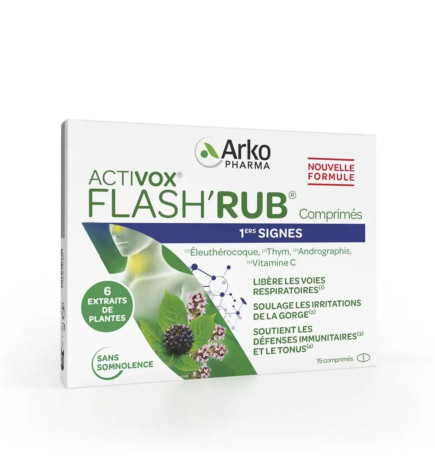 Activox – Flash’rub nez et gorge vitamine c pélargonium, 15 comprimés