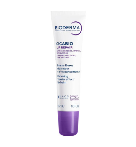Bioderma – Cicabio Lip Repair, baume lèvres réparateur lèvres gercées/irritées/craquelées, 10 ml