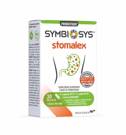 Symbiosys – Stomalex complément alimentaire probiotiques, 30 gélules