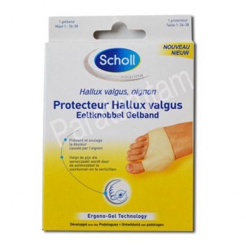 SCHOLL PROTECTEUR HALLUX VALGUS SOIN DU PIED OIGNON 1 PROTECTEUR TAILLE 1 (DU 36 AU 38)