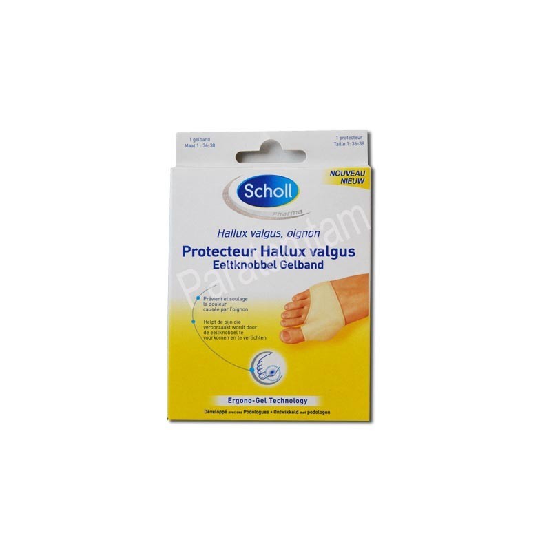 SCHOLL PROTECTEUR HALLUX VALGUS SOIN DU PIED OIGNON 1 PROTECTEUR TAILLE 1 (DU 36 AU 38)