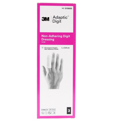 ADAPTIC – Digit Pansement Doigtier Non-Adhérent Grand, x3