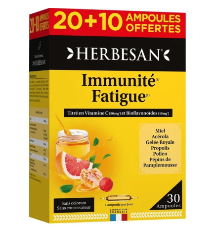 HERBESAN – Système Immunitaire, 20 ampoules + 10 offertes