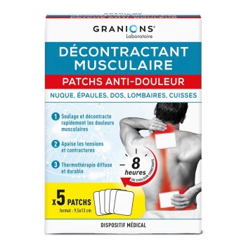 Granions – Patchs Chauffants Musculaires, boîte de patchs usage unique